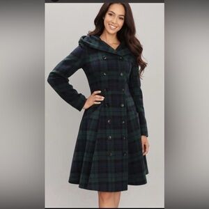 Collectif Tartan Plaid Double-Breasted Coat